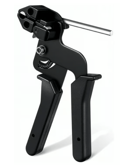 🔧 Stainless Steel Cable Tie Gun Tool with Metal Zip Ties, Heavy Duty Cable Tie Tightener & Cutter for Industrial, Fencing, Exhaust Repair