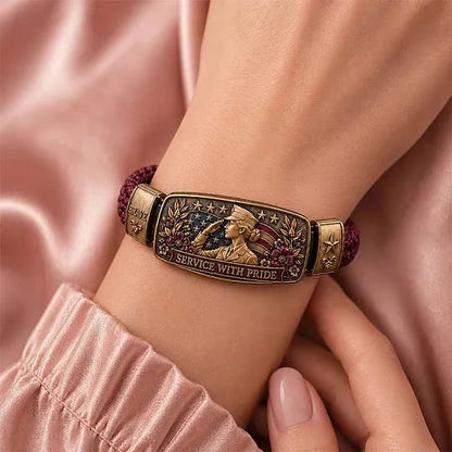 Empowered Service Women's Veteran Bracelet Collection | Patriotic Braided Cord Keepsake