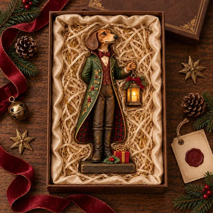 🐕🎄 Christmas Dachshund Lantern Ornament | Victorian Butler Decor