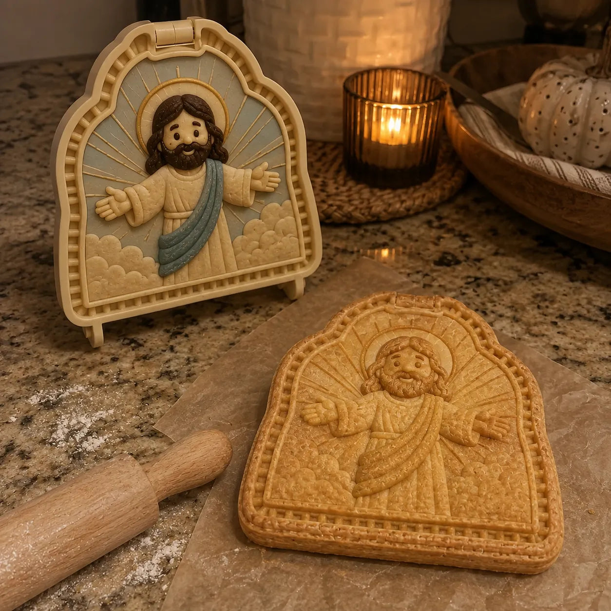 ⏳ Last Day 49% OFF – ✝️ 16-Design Christian Mini Pie Mold Collection | Reusable Embossed Molds for Shaping Detailed Jesus, Mary, Angels, Crosses, Dove & Faith-Inspired Pies 🥧✨