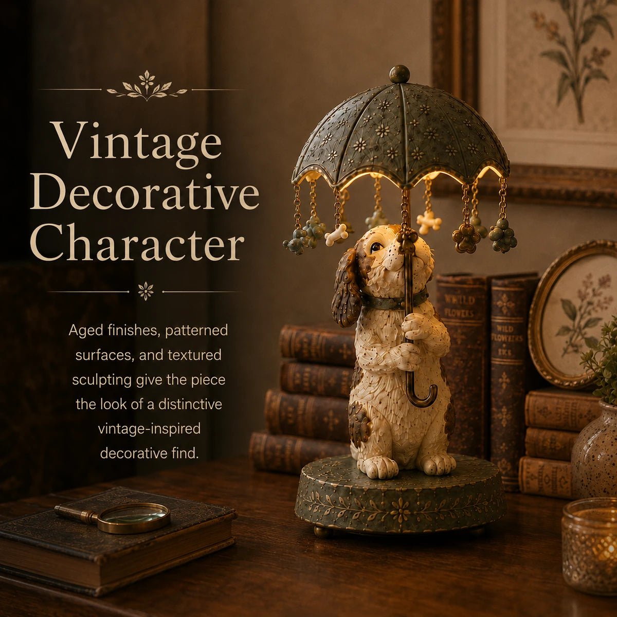🎁 Vintage animal-shaped lamp with a rotating shade
