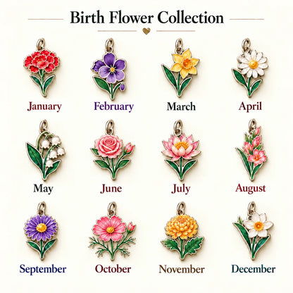 🔥LAST DAY 50% OFF - 👼 Always By Your Side: Birth Month Angel & Flower Keychain + Keepsake Card 🌸