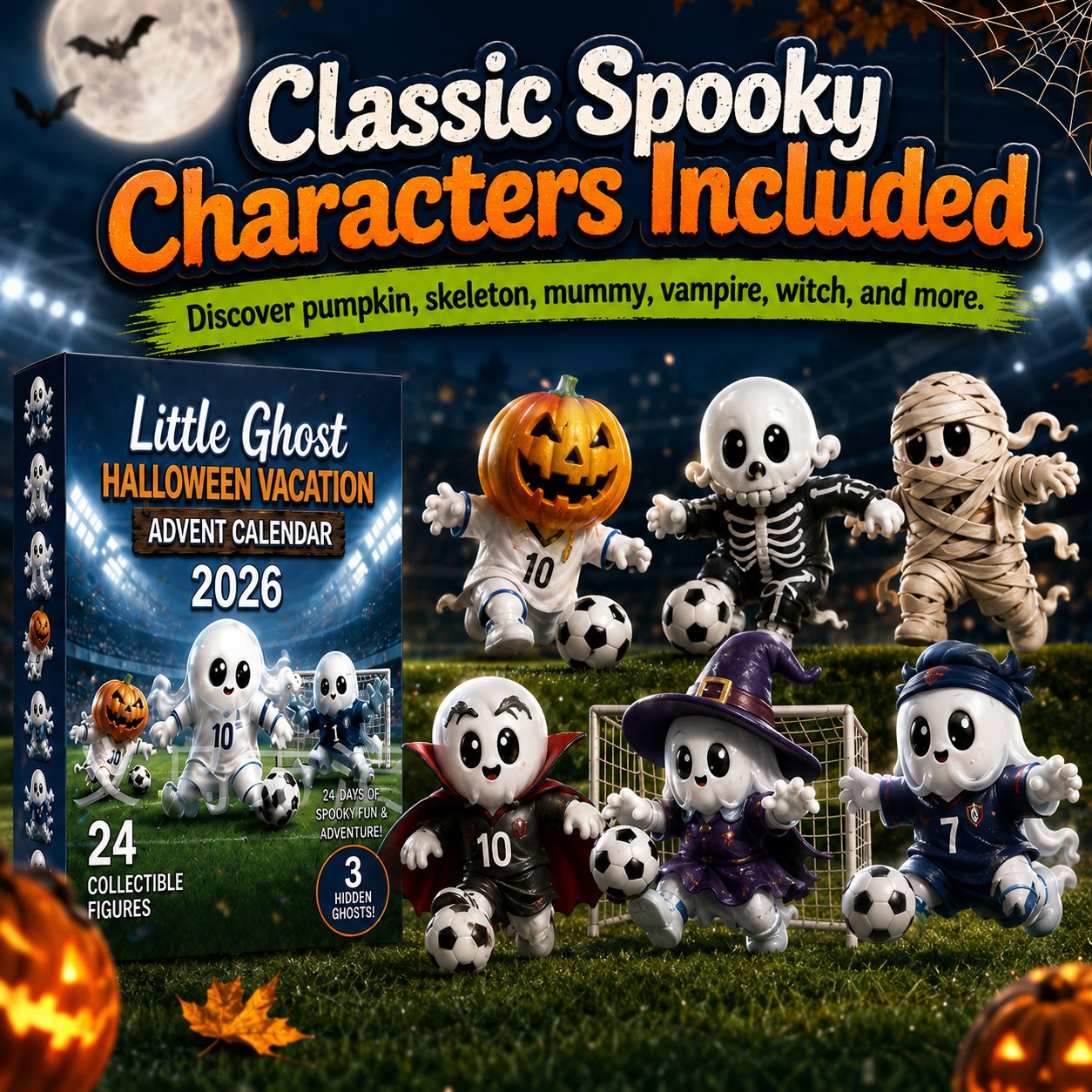 🔥 Last Day 49% OFF - 👻⚽ Little Ghost Soccer Halloween Advent Calendar 20266-📦buy-2-free-shipping