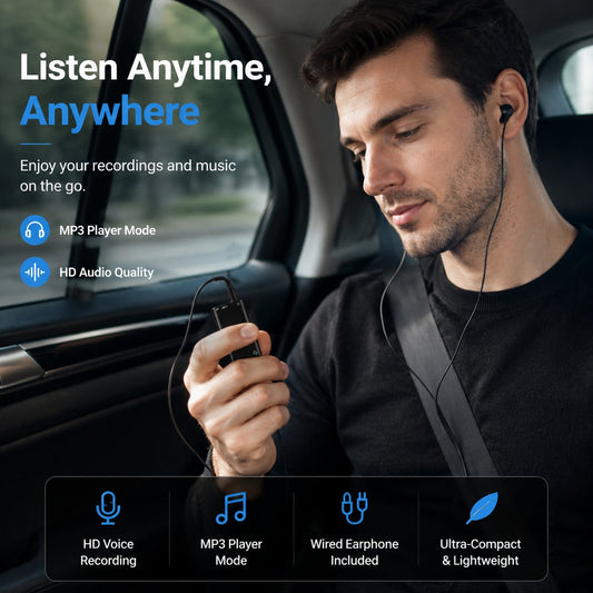 🎙️ HD Digital Voice Recorder & MP3 Player