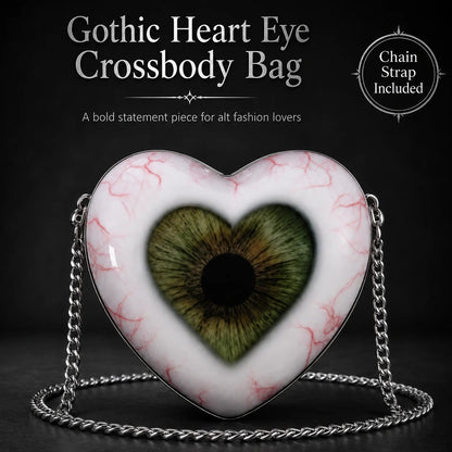 Gothic Heart Eye Crossbody Bag – Chain Statement Purse