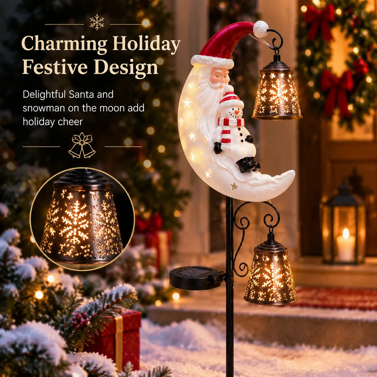 🔔 Christmas Moon Solar Stake Light