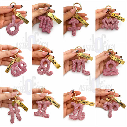 🔥LAST DAY 49% OFF-  Zodiac Bedazzled Bag Charm & Keychain