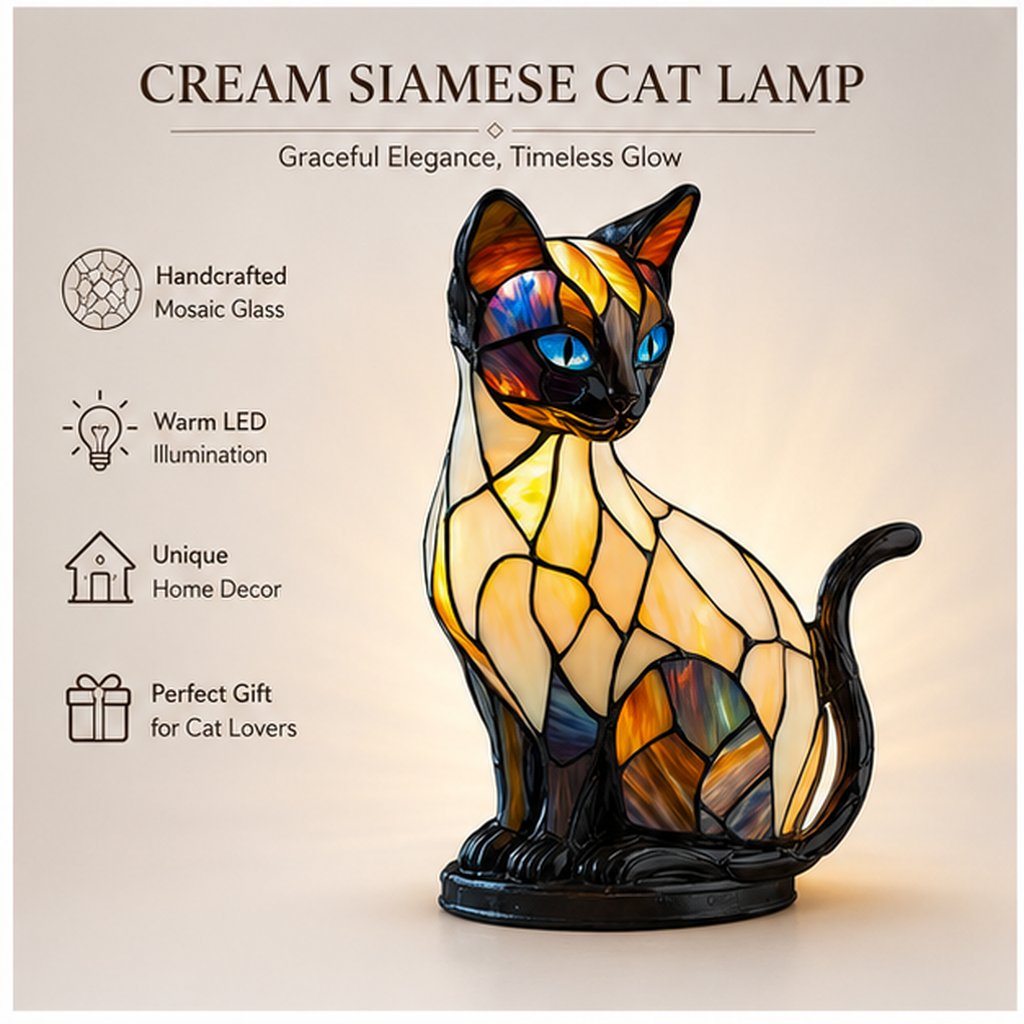 🐾 A Stained-Glass Cat Lamp That Makes Any Room Feel Magical ✨