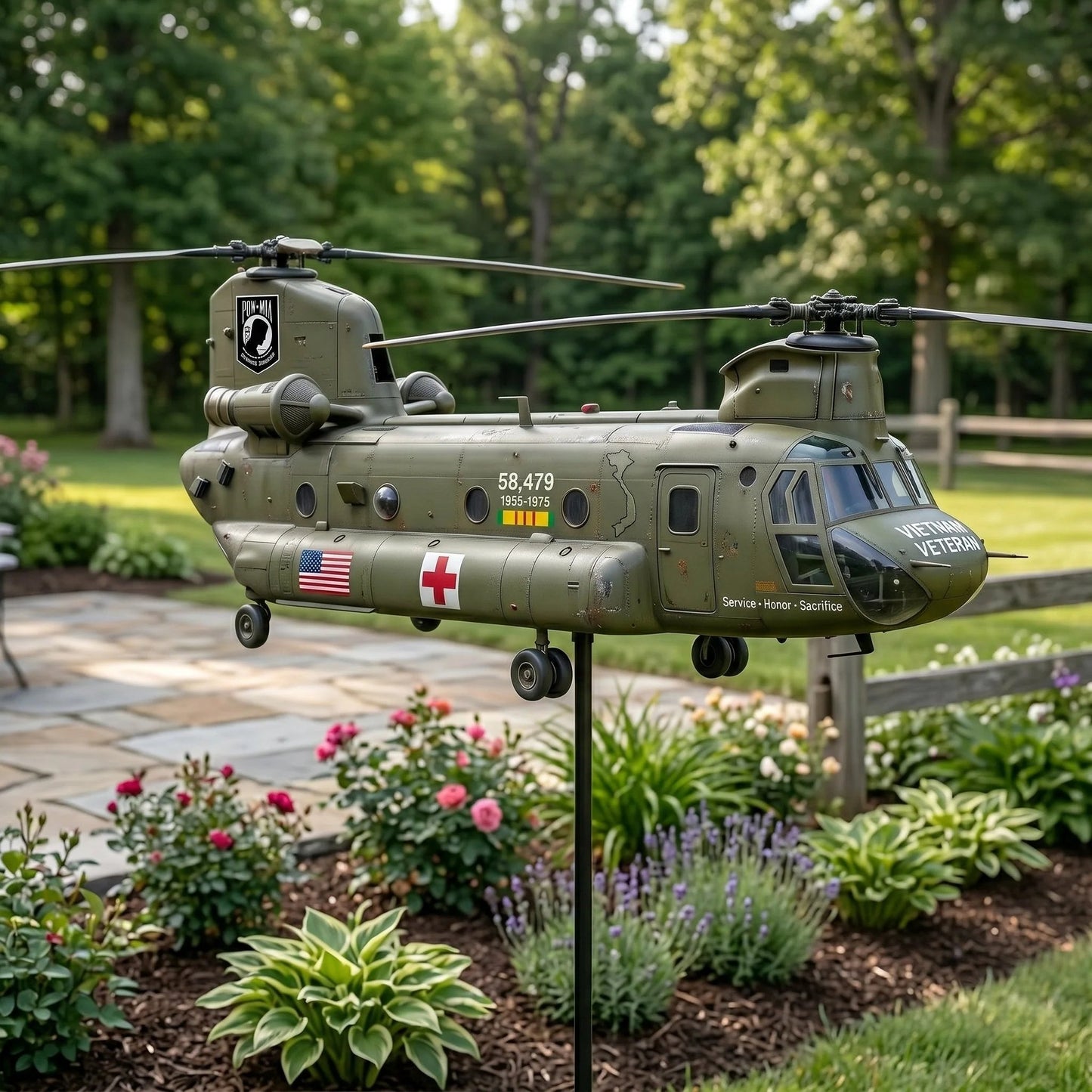 🔥Father's Day Special Offer: 49% OFF🎖️-Vietnam Veteran CH-47 Chinook Helicopter Wind Spinner ✈️Buy 2 Free Shipping Today!