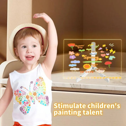 ✨🎨 Reusable LED Acrylic Message Board – Light-Up Drawing & Writing Board with 7 Color Pens
