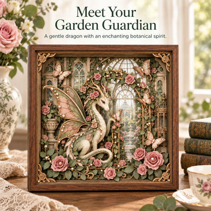 🐉 Vintage Victorian Garden Dragon 3D Framed Art