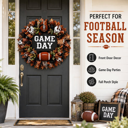 🏈 Handmade Style Football Wreath – Add Game Day Energy To Your Home