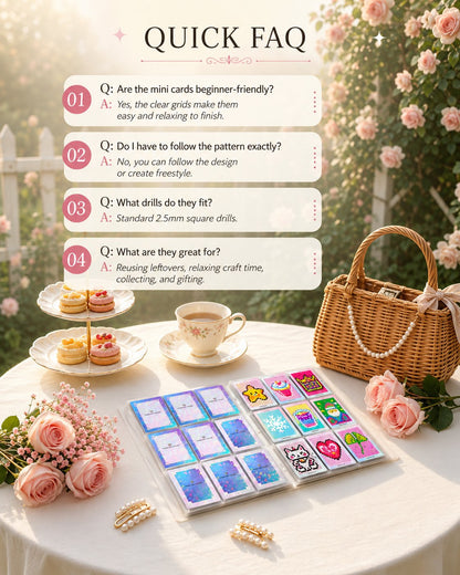 👨‍🎨✨Freestyle Mini Diamond Art Cards, 30PCS Cute Pixel DIY Craft Cards for Diamond Painting Lovers