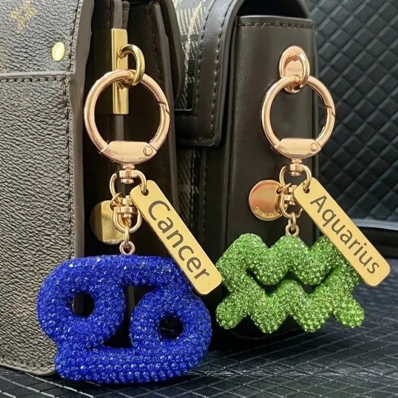 🔥LAST DAY 49% OFF-  Zodiac Bedazzled Bag Charm & Keychain