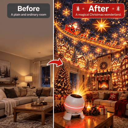 🎄 Christmas Projection Night Light – Instant Holiday Magic for Any Room