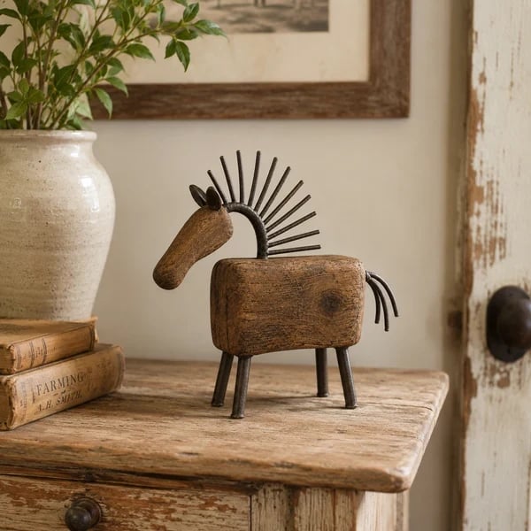 🐑 Vintage Distressed Farm Animal Sculptures – 5 Rustic Styles