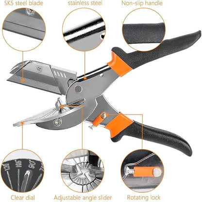 ⛏️Multi Angle Miter Shear Cutter, Stainless steel material, 45°-135° Adjustable Angle Trim Scissors Hand Tool