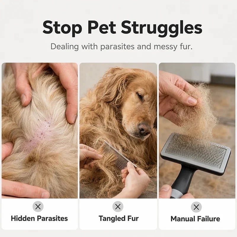 Electric Pet Grooming Comb – Suction & Detangling Tool