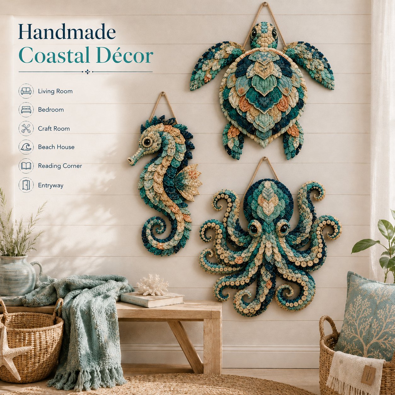 ⏳ Last Day 49% OFF – 🌊 Beginner-Friendly DIY Layered Ocean Wildlife Patchwork Art Kit | Complete Kit with All Tools & Step-by-Step Guide Included 💕