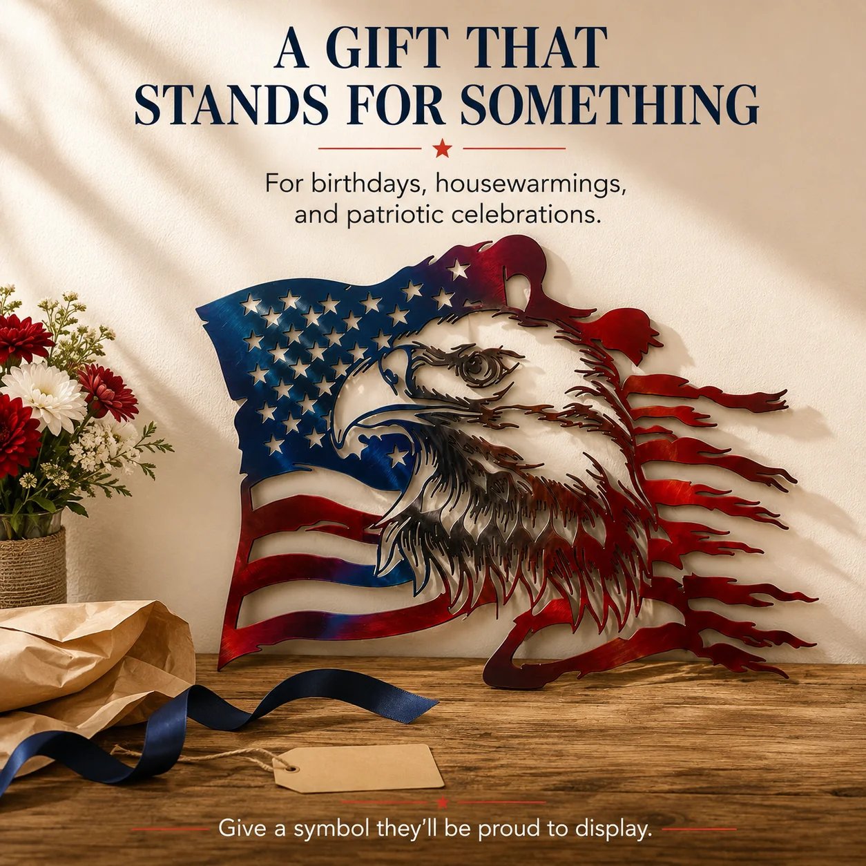 🦅 Freedom Eagle American Flag Wall Art