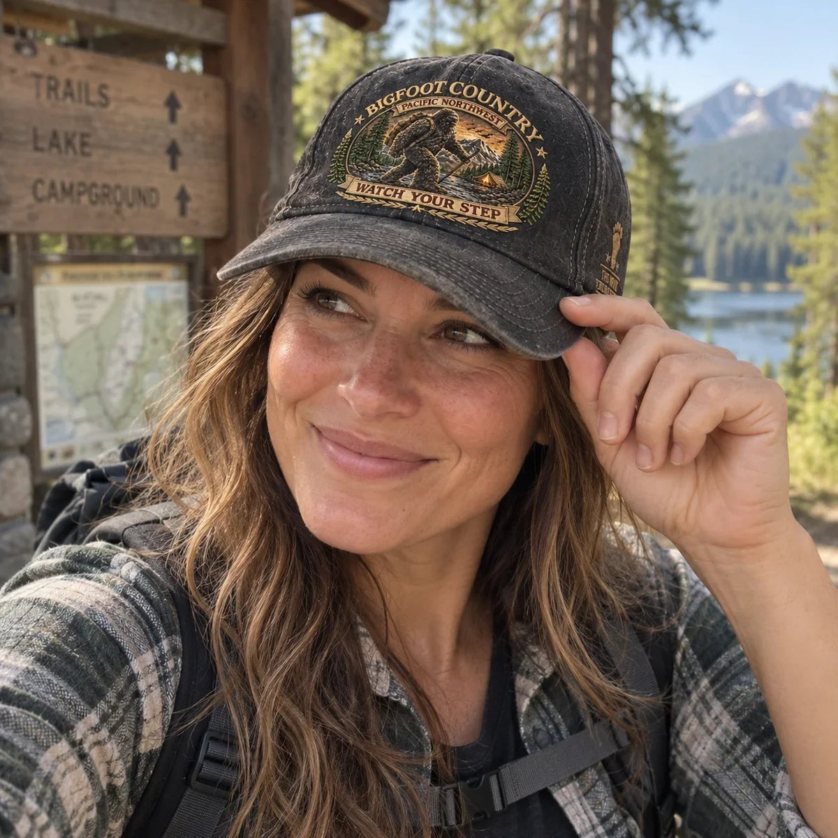 🔥LAST DAY 50% OFF - 2027 Bigfoot Country Heritage Cap – Pacific Northwest Vintage Washed Embroidered Hat
