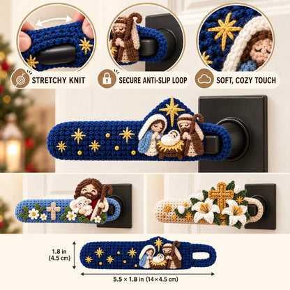 Divine Details: Hand-Crocheted Faith & Blessing Door Handle Covers ✨