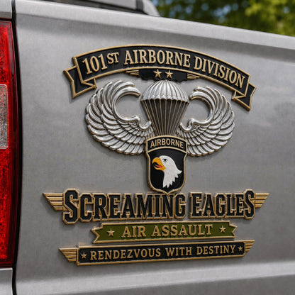 🦅U.S. Army 101st Airborne Division (Air Assault) Tribute Metal Car Emblem