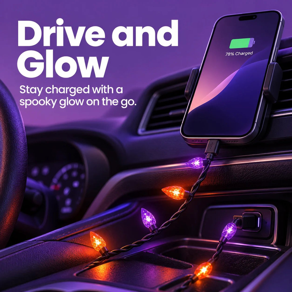 GEMS Light Up USB-C Cable | 3ft 20W Fast Charging LED Glowing Charging Cord