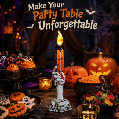 💀🕯️ Haunted Skeleton Hand Candle Light