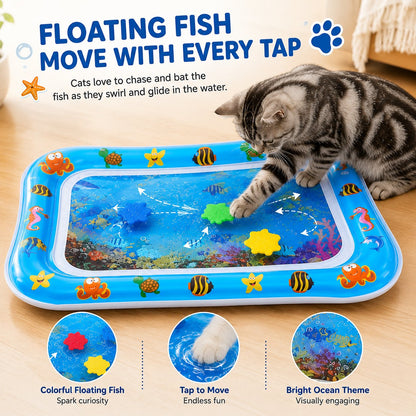 Buy 2 Free Shipping-Interactive Cat Water Play Mat with Floating Fish