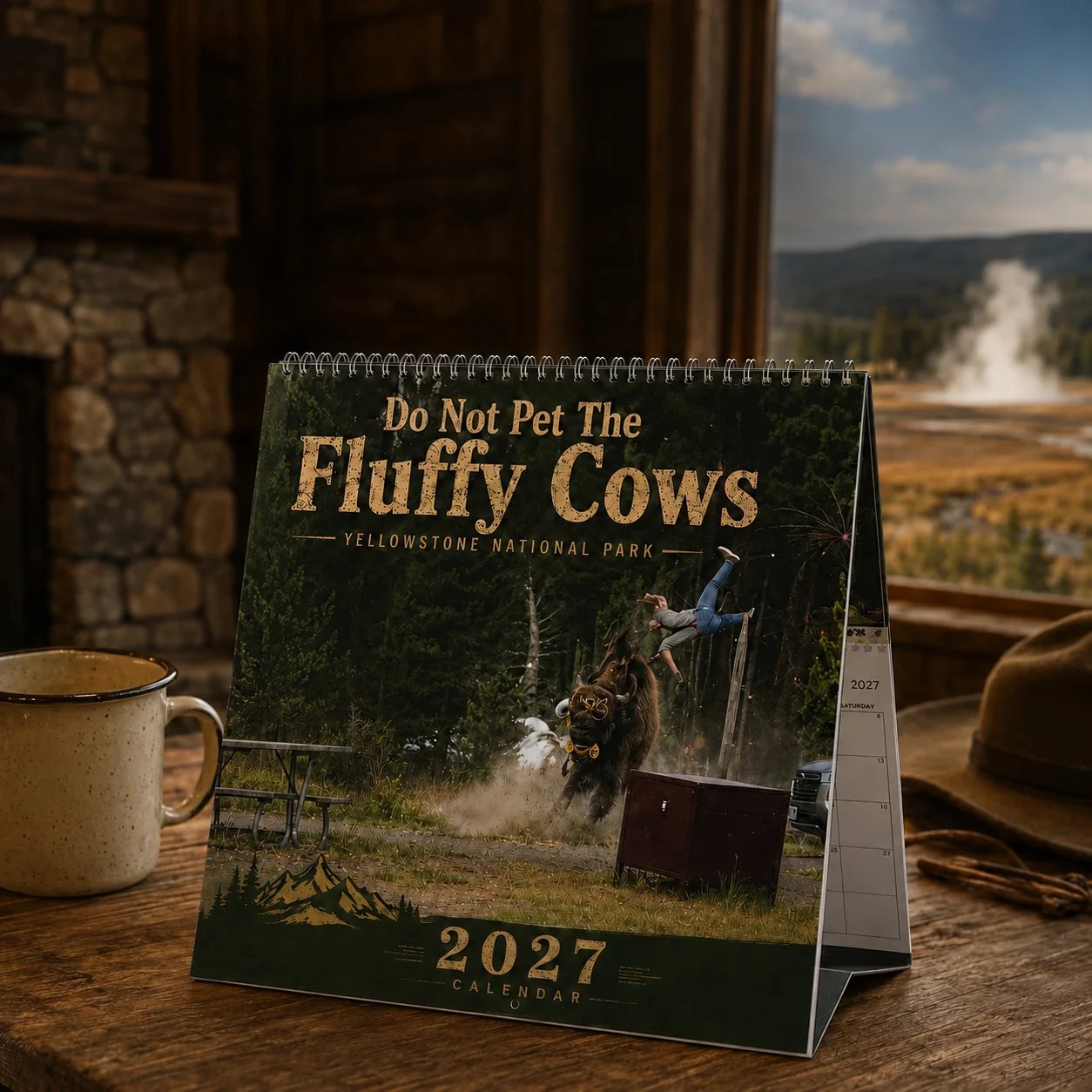 "Do Not Pet The Fluffy Cows" 🏞️ Bison Yellowstone National Park 2027 Wall Calendar