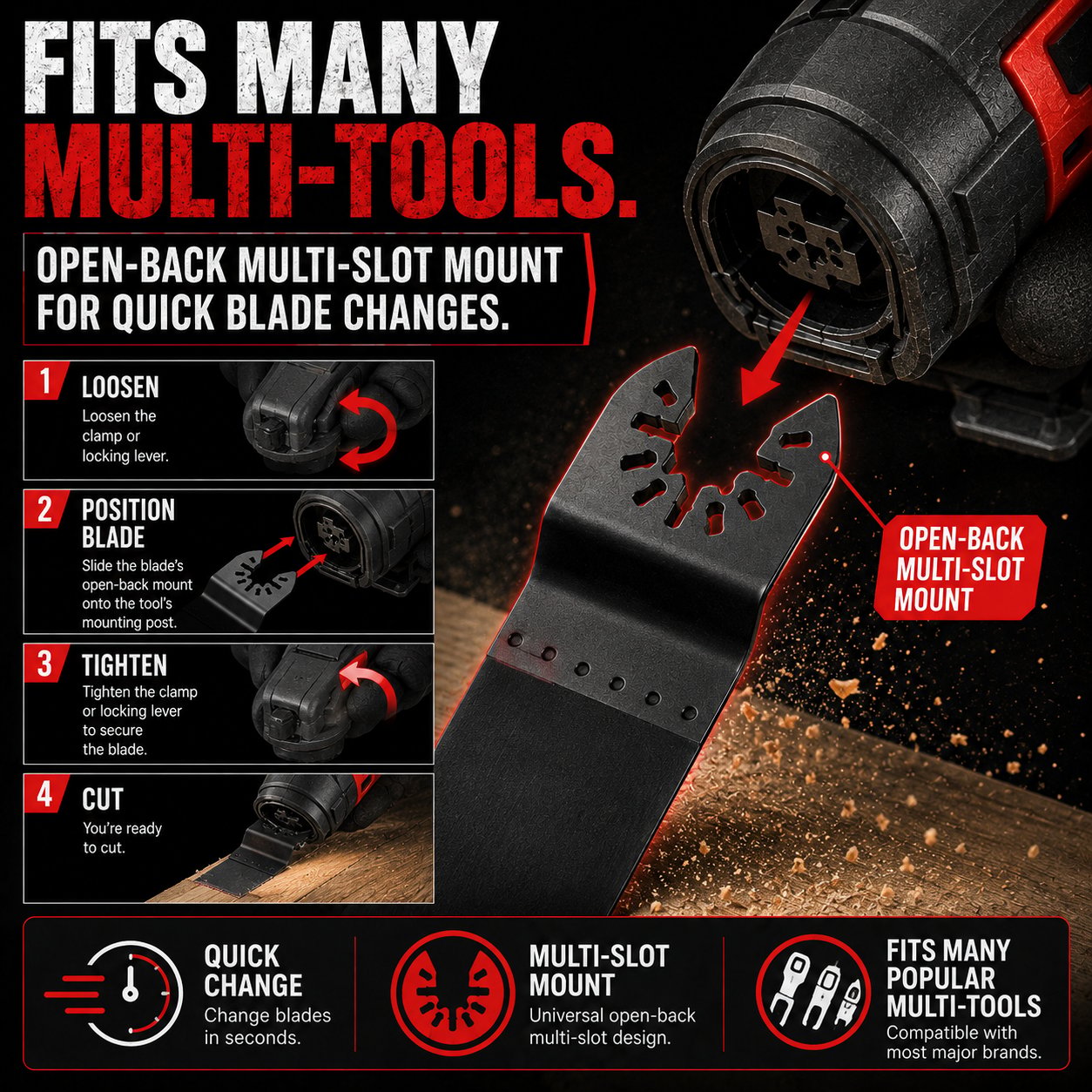 🪚 Japanese-Tooth Oscillating Multi-Tool Blades – Faster, Cleaner Cuts for Wood & PVC