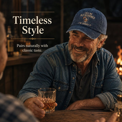 "Call Me Old Fashioned, I’ve Earned It" Whiskey Lounge Vintage Chill Cap