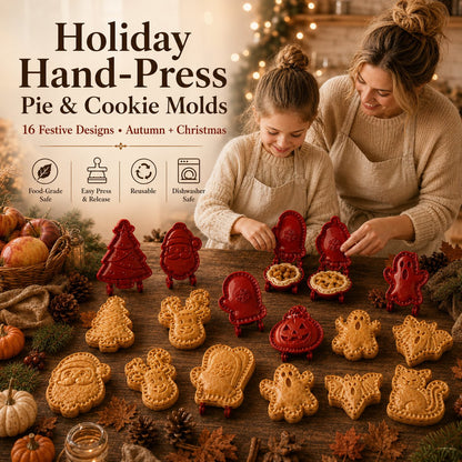 🎃🎄16 Festive Designs • Easy Hand-Press Molds • Perfect for Cookies, Mini Pies & Stuffed Pastries 🥧 Press, Fill & Bake Your Way Through the Holidays 😋