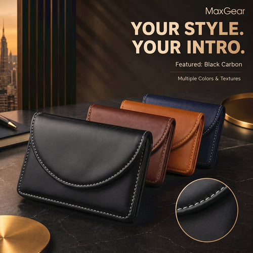 💖Hot 49% OFF💼 PU Leather Business Card Holder – Slim Magnetic Name Card Case