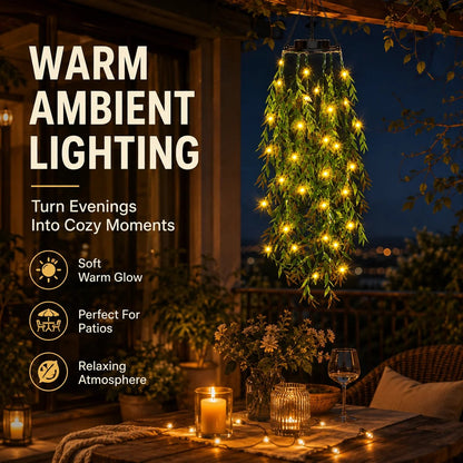🔥Solar Ivy Lights with Artificial Leaves – Waterproof, 8 Lighting Modes & Flexible