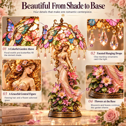⏳ Last Day 49% OFF – 🦋 Butterfly Blossom Fairy Light | Warm Floral Table Lamp with Crystal-Style Accents ✨