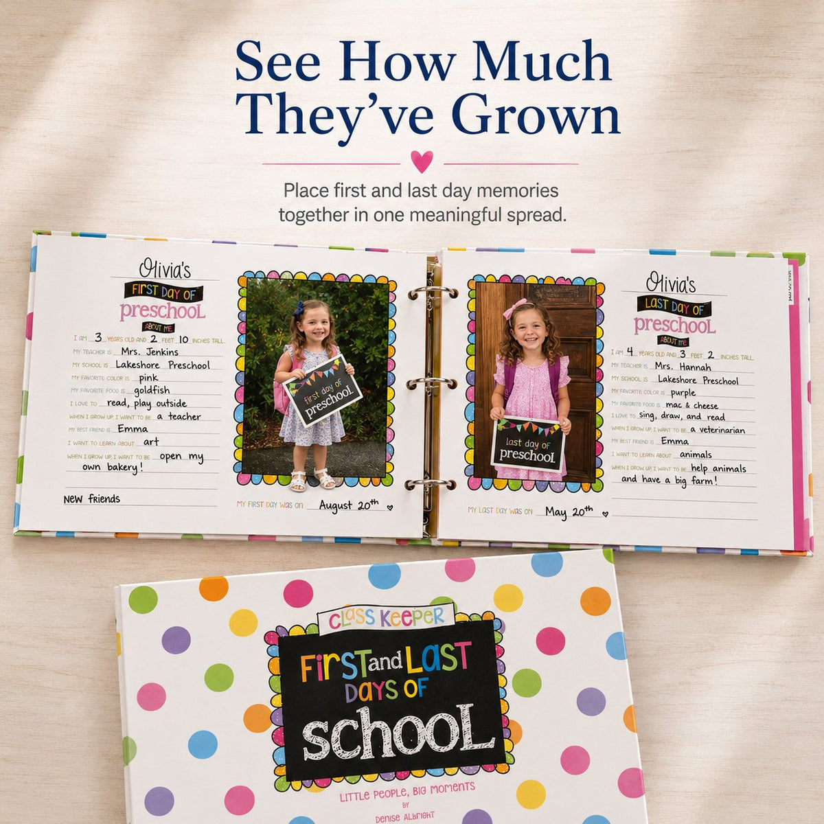 🔥LAST DAY 50% OFF - First & Last Day School Memory Keepsake Binder