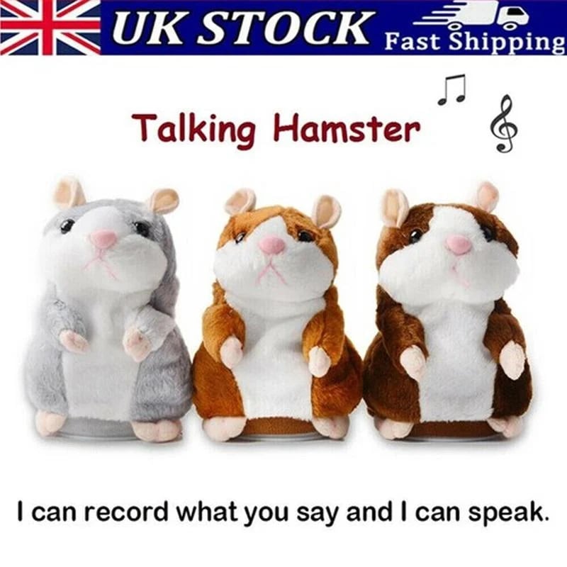🐹 Talking Hamster Plush – repeats whatever you say, auto head-shaking, hilarious fun for kids & adults 🎁