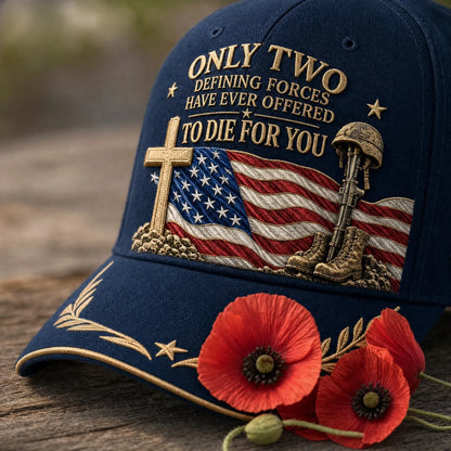 🇺🇸 Patriotic Tribute✝️Only Two Sacrificed For You – Veteran & Faith Cap