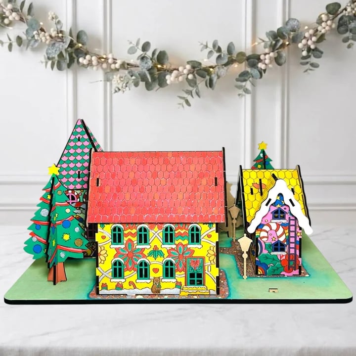🎄12 days of painting. One village that glows.🖌️🎅