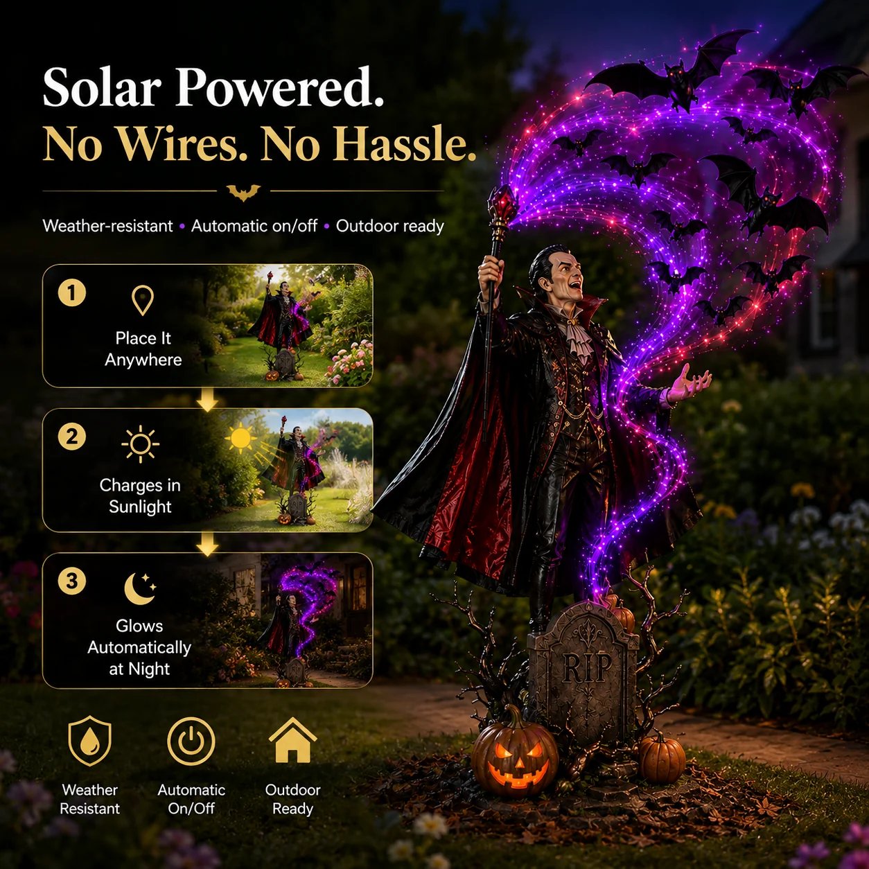 🎃Today 50% OFF - 🦇Vampire Summoning Bats Garden Light