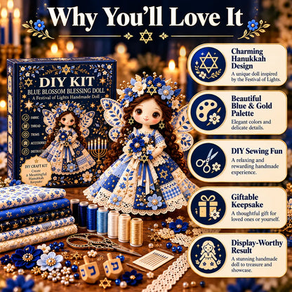 🕎🧵 Hanukkah DIY Patchwork Doll Kit | 3 Festival of Lights Designs