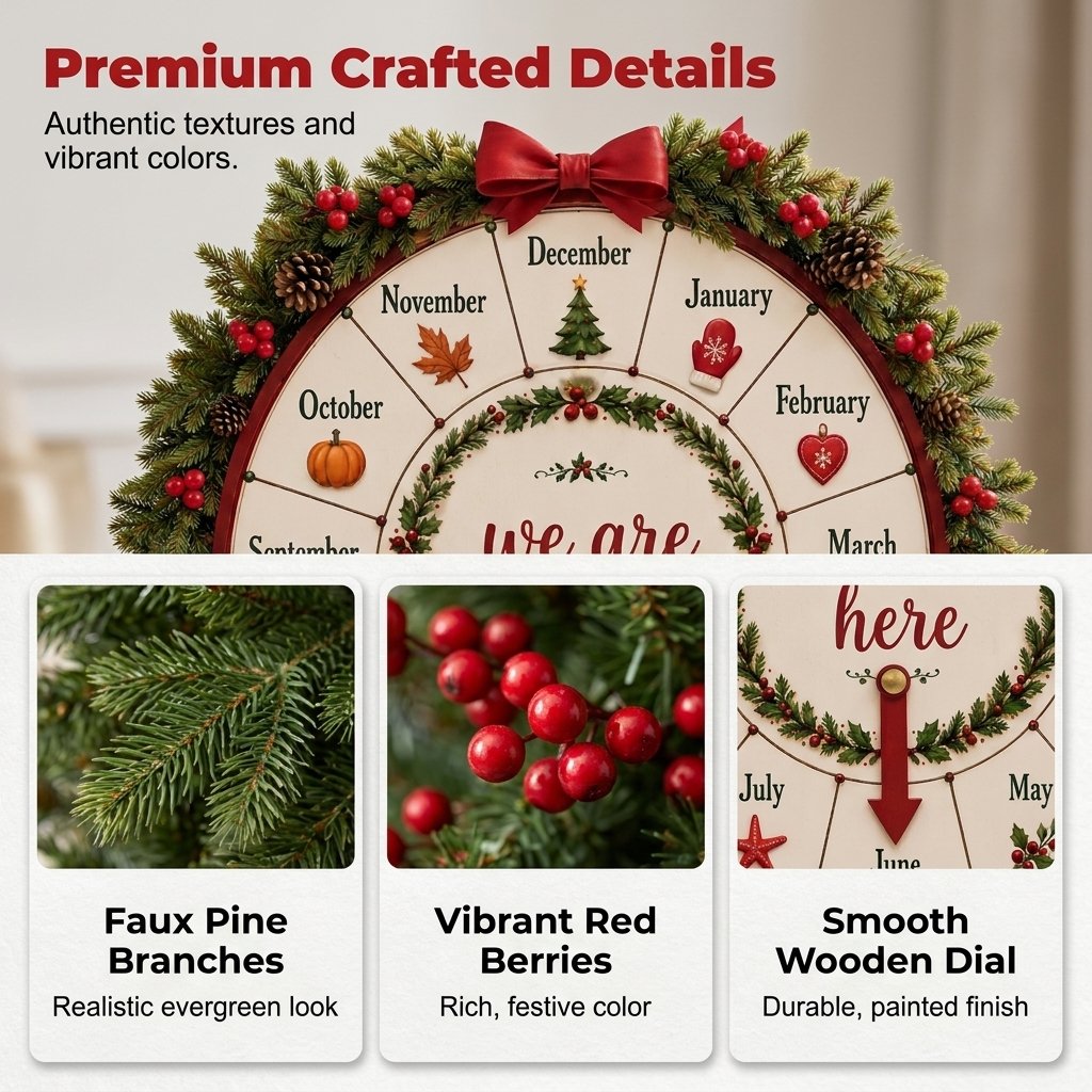 🔥HOT SALE🔥💥49% OFF 🎄 Wooden Monthly Countdown Wheel