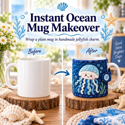 Ocean Jellyfish Quilted Mug Cozy DIY Kit