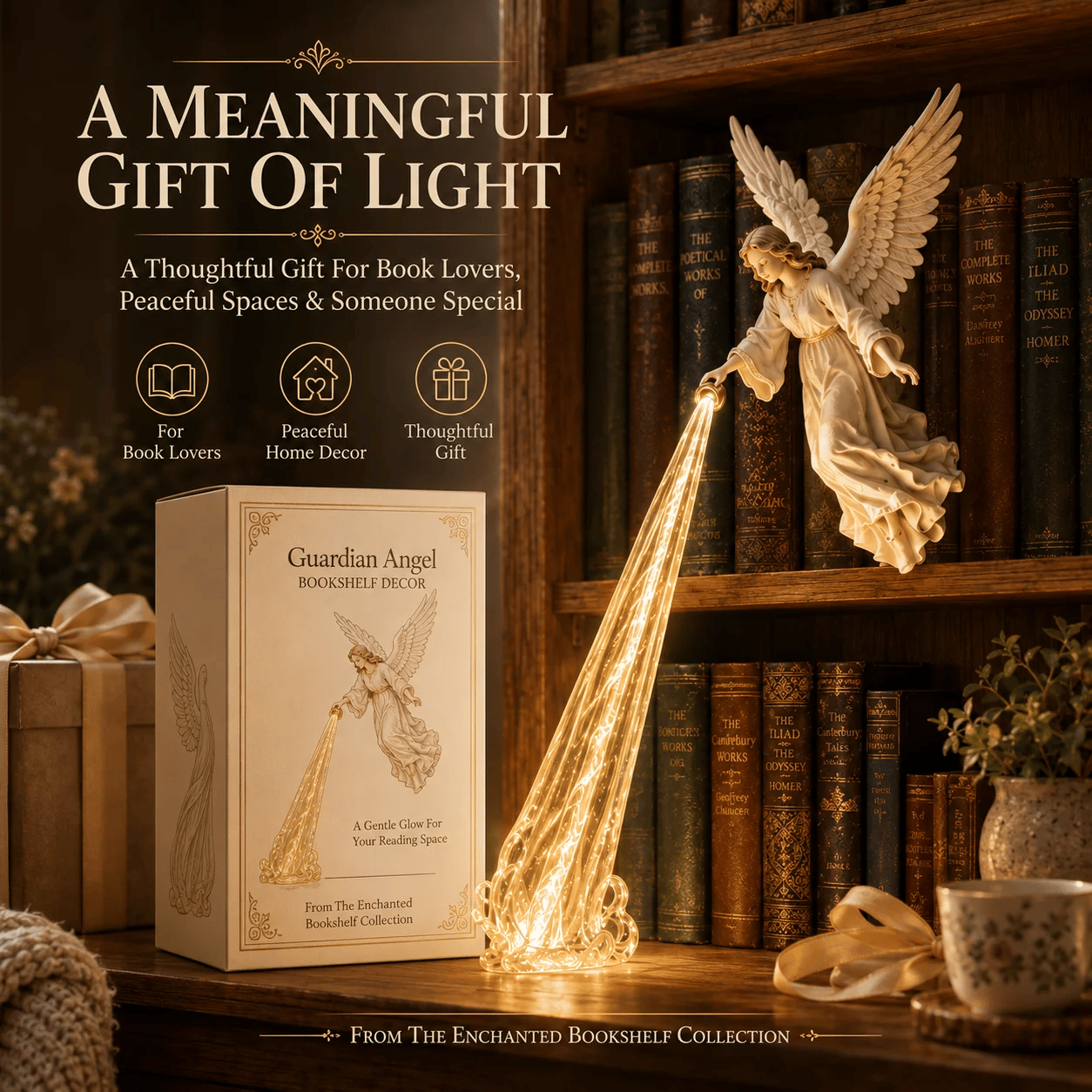 Guardian angel bookshelf decor gift idea