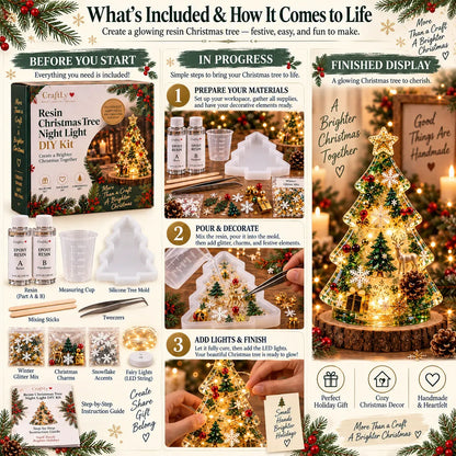 🎄 Christmas Craft Sale: 50% OFF – Resin Tree Night Light DIY Kit
