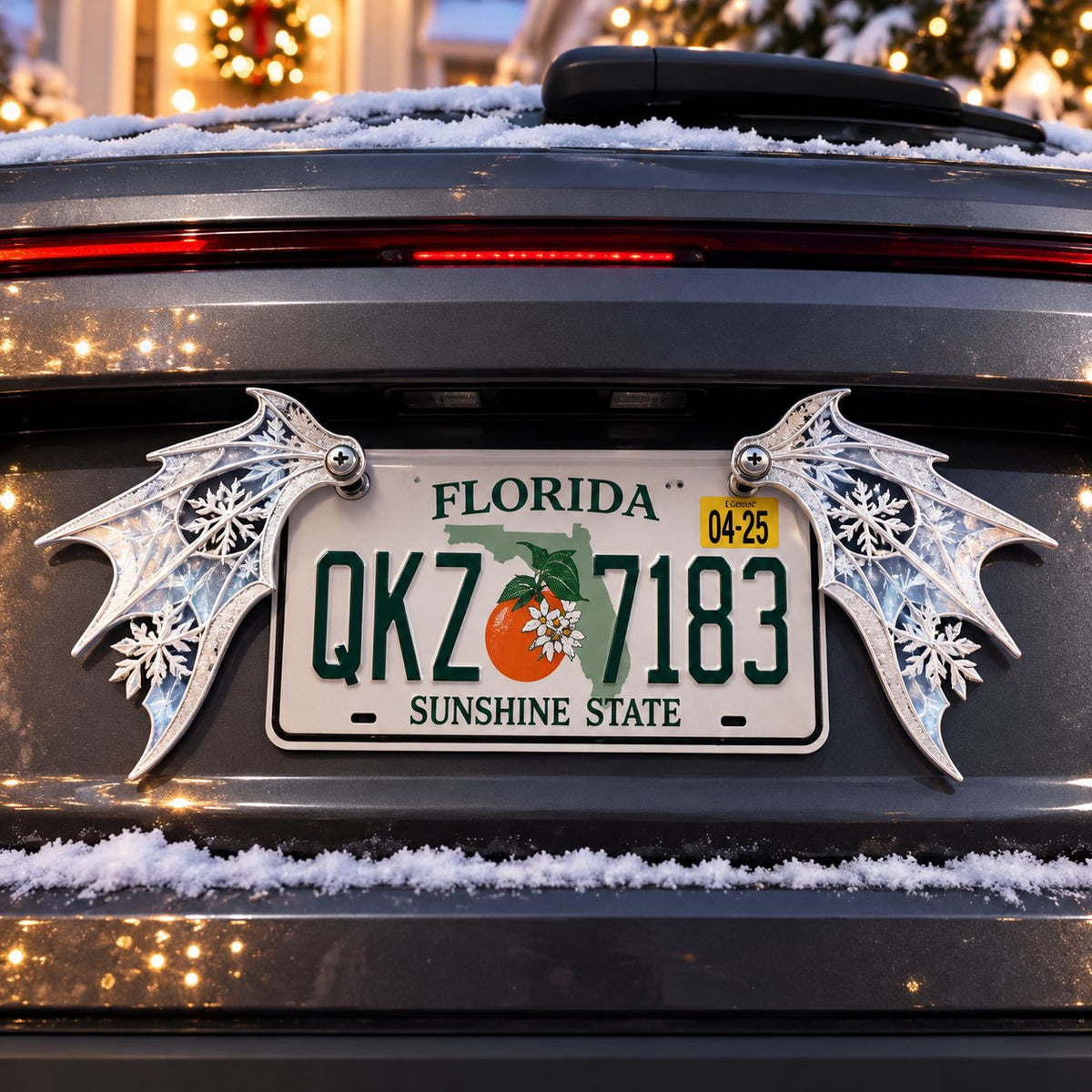 Christmas Angel Wing License Plate Decor