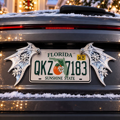 Christmas Angel Wing License Plate Decor