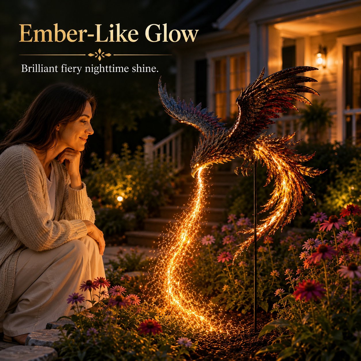 🔥 Solar Phoenix Garden Stake Light | Stunning Fiery Light Sculpture For Yard & Flower Bed Decor Lovers